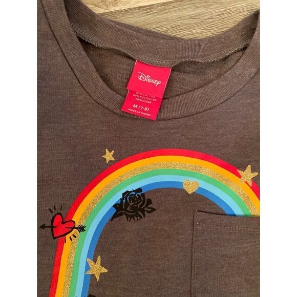 Disney Minnie Mouse Gray Rainbow Ruffled Shirt - Picture 3 of 4